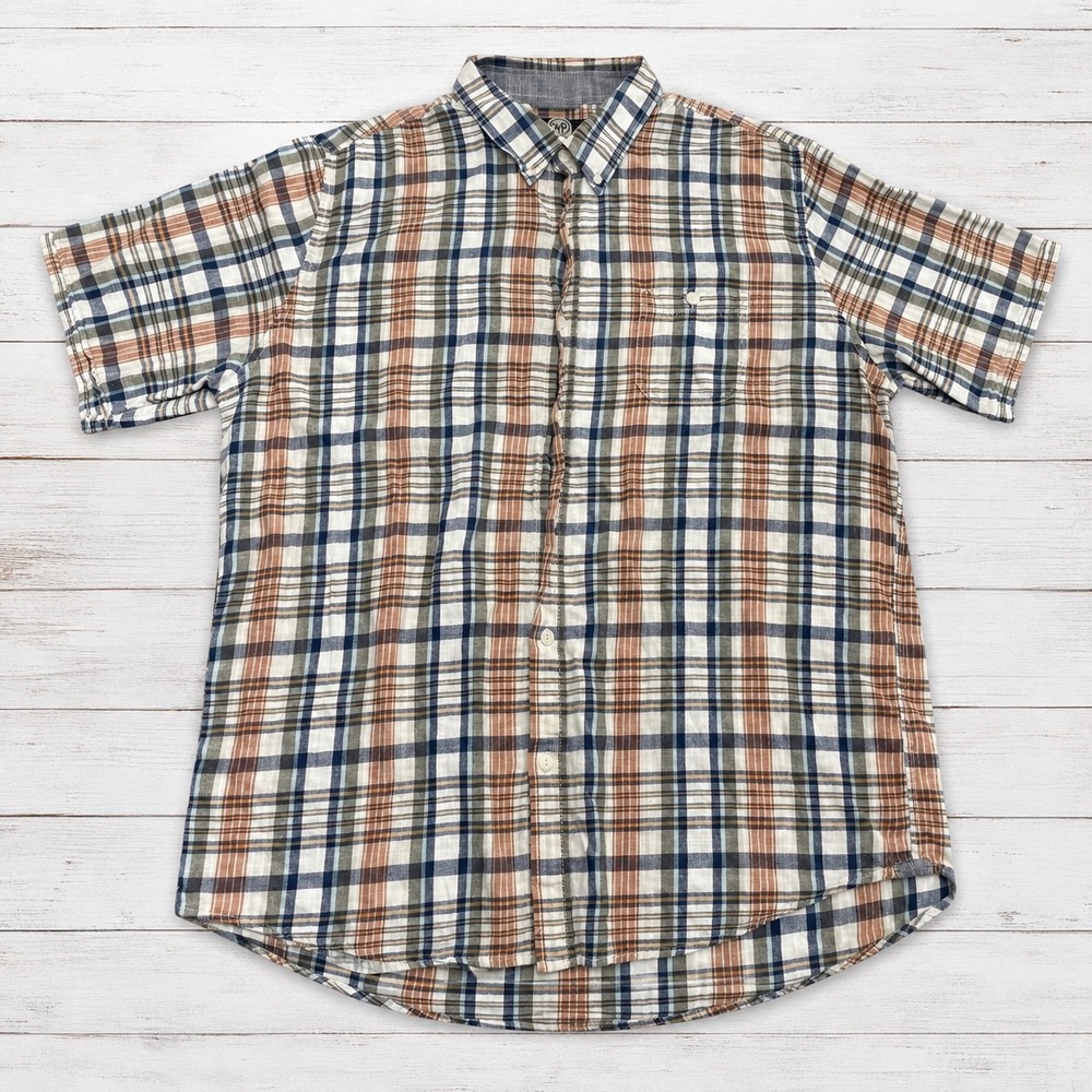 Weatherproof‎ Shirt Short Sleeve Plaid Button Down Casual Cotton Multicolor XXL